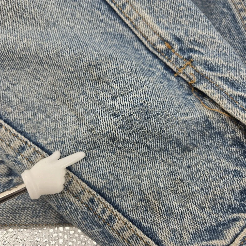 Vtg Levis Jacket Denim Trucker 80s 90s 70507-0314 USA Distressed Fade Blanket M